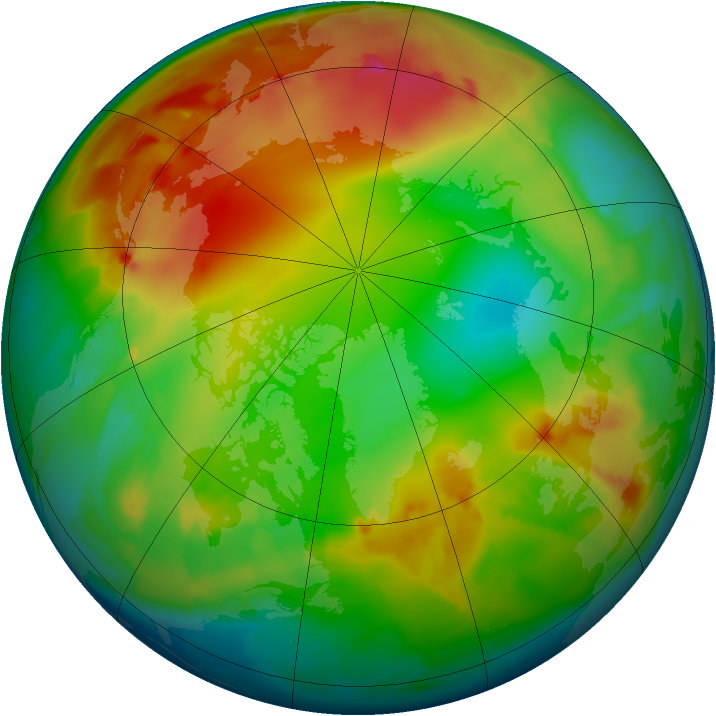 Arctic ozone map for 14 January 2014
